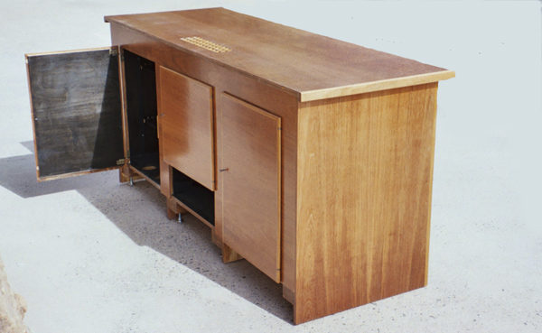 Rosenburg TV Stand Back Doors Side View and Ventilation